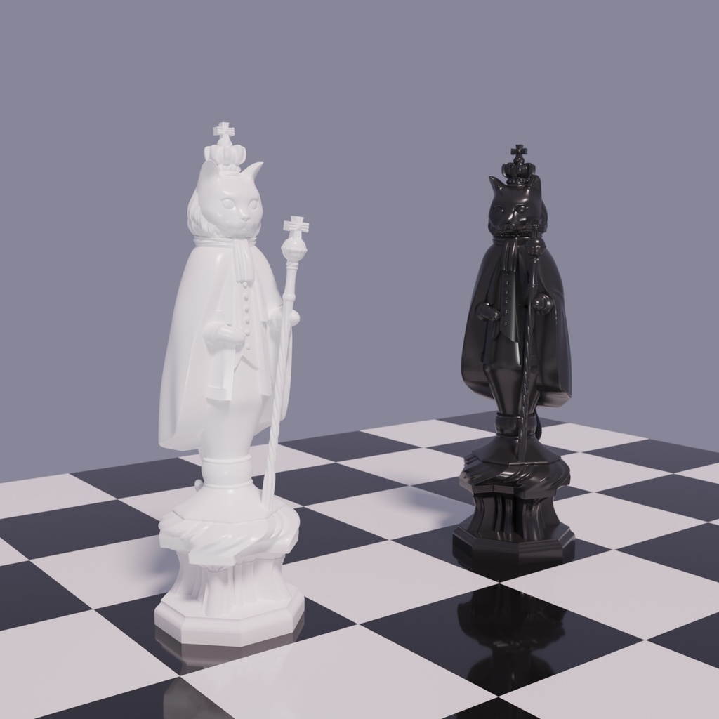 【STLファイルセット】Cat Chess