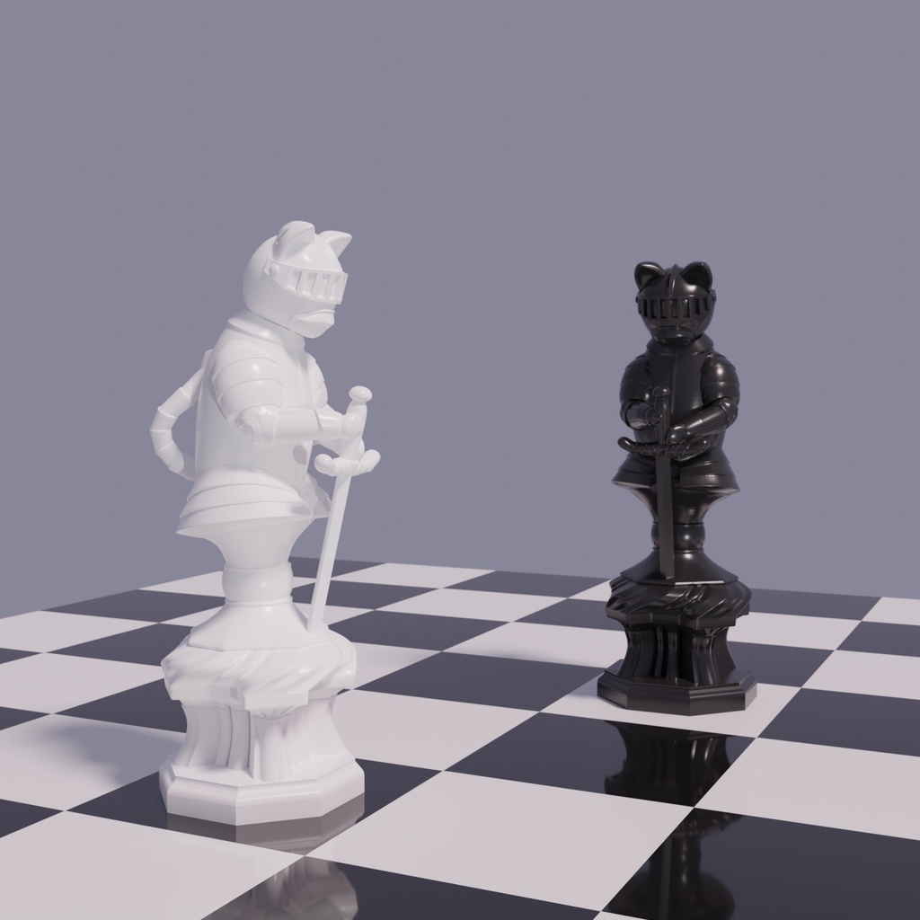 【STLファイルセット】Cat Chess