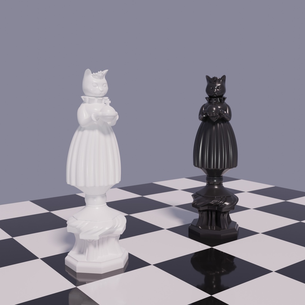 【STLファイルセット】Cat Chess