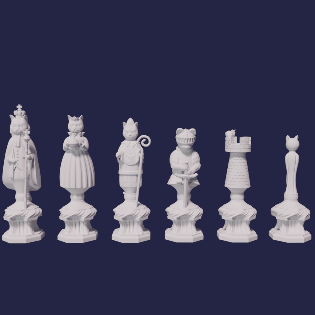 【STLファイルセット】Cat Chess