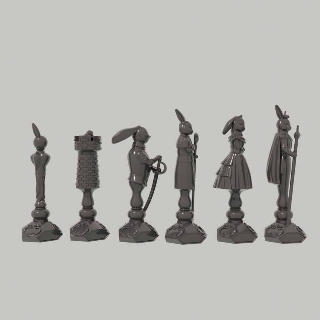 【STLファイルセット】ラビットチェスⅢ