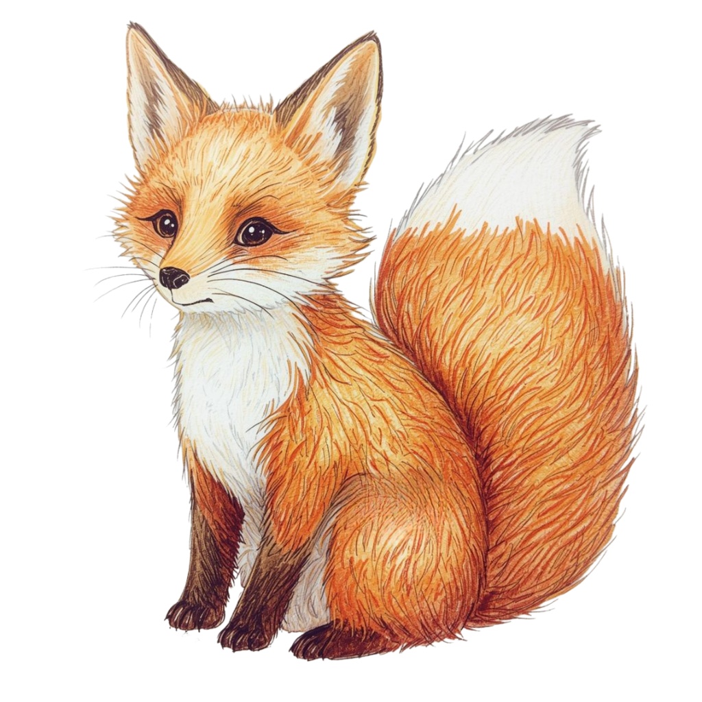 やさしい色鉛筆風 かわいい動物クリップアートセット(全10種類)|PNG透過素材