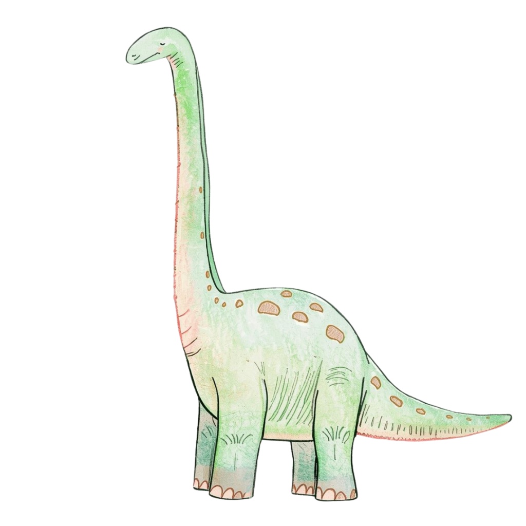 やさしい色鉛筆風 かわいい恐竜クリップアートセット(全10種類)|PNG透過素材