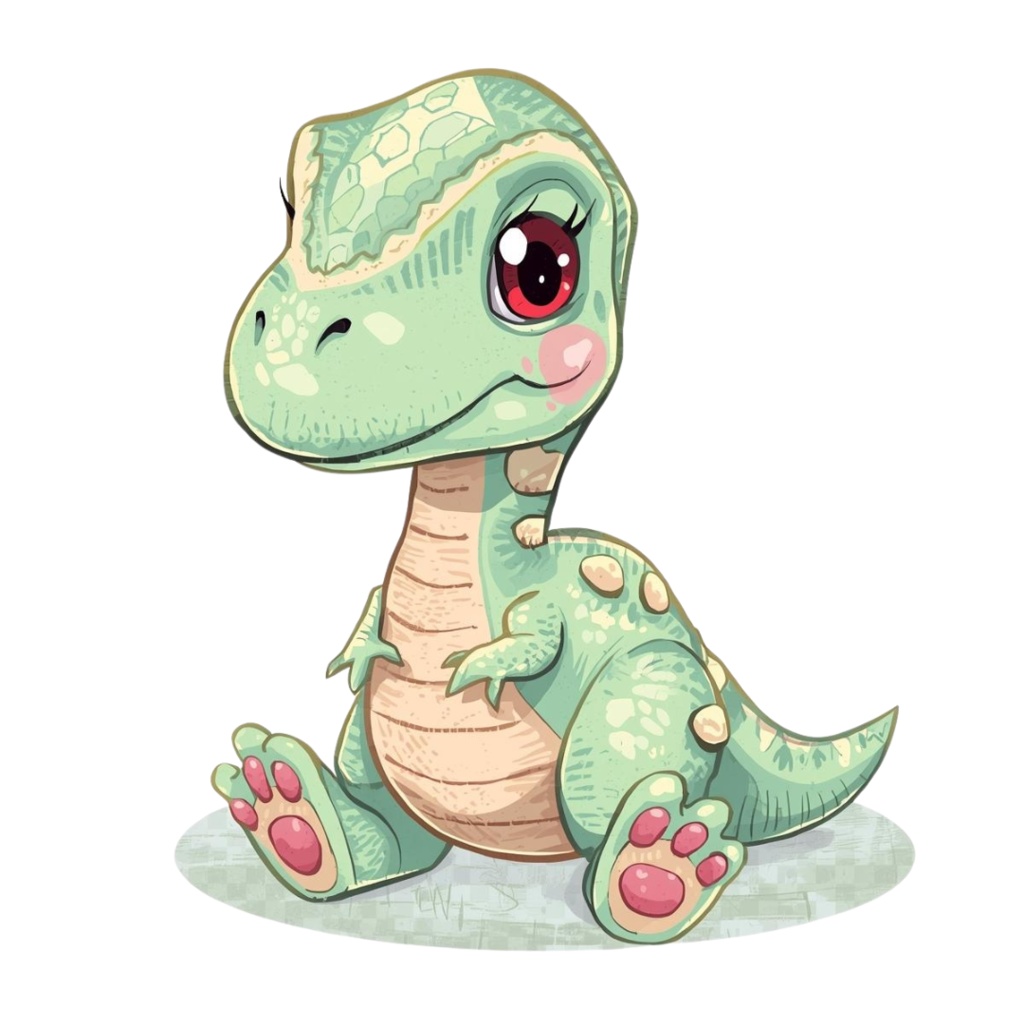 やさしい色鉛筆風 かわいい恐竜クリップアートセット(全10種類)|PNG透過素材