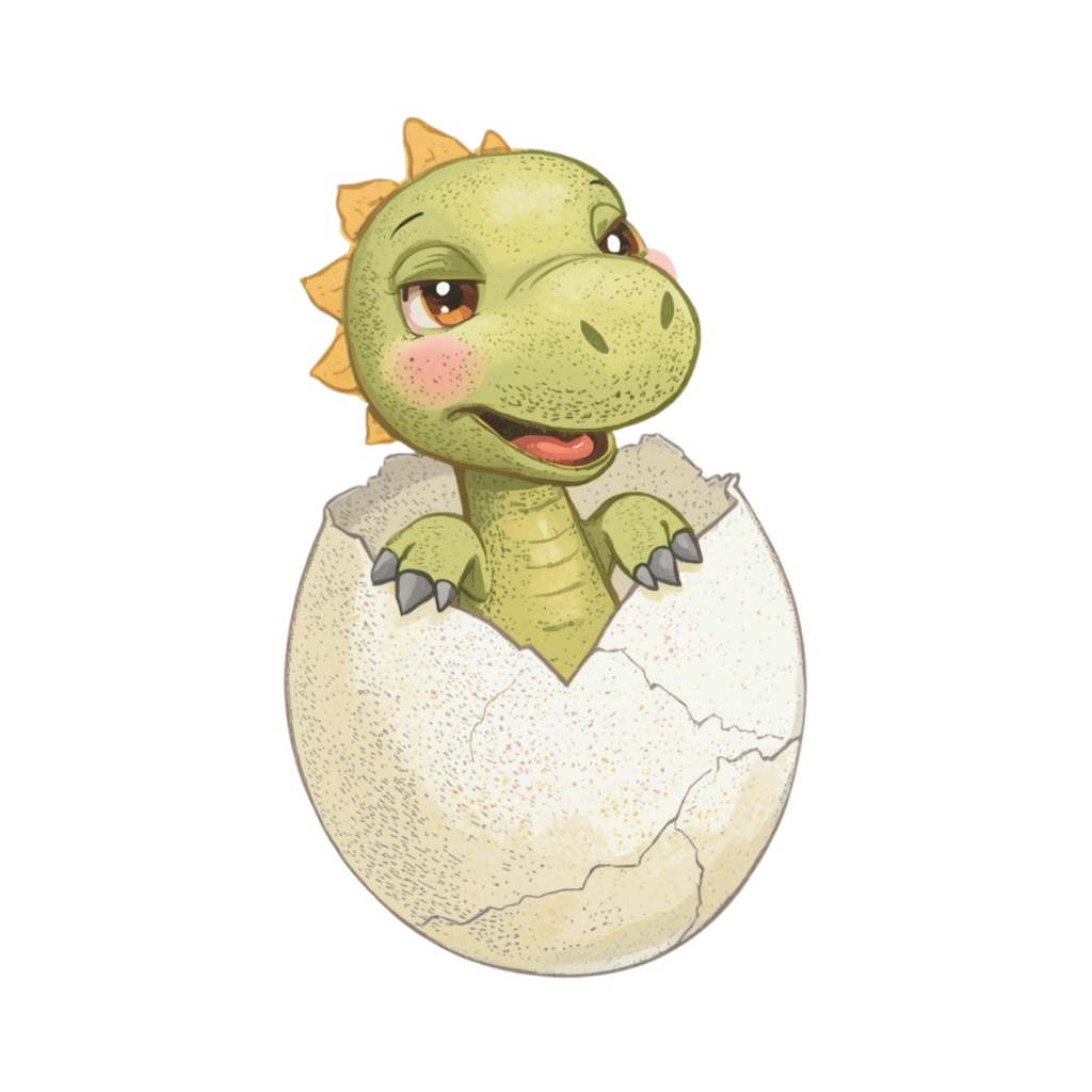 やさしい色鉛筆風 かわいい恐竜クリップアートセット(全10種類)|PNG透過素材