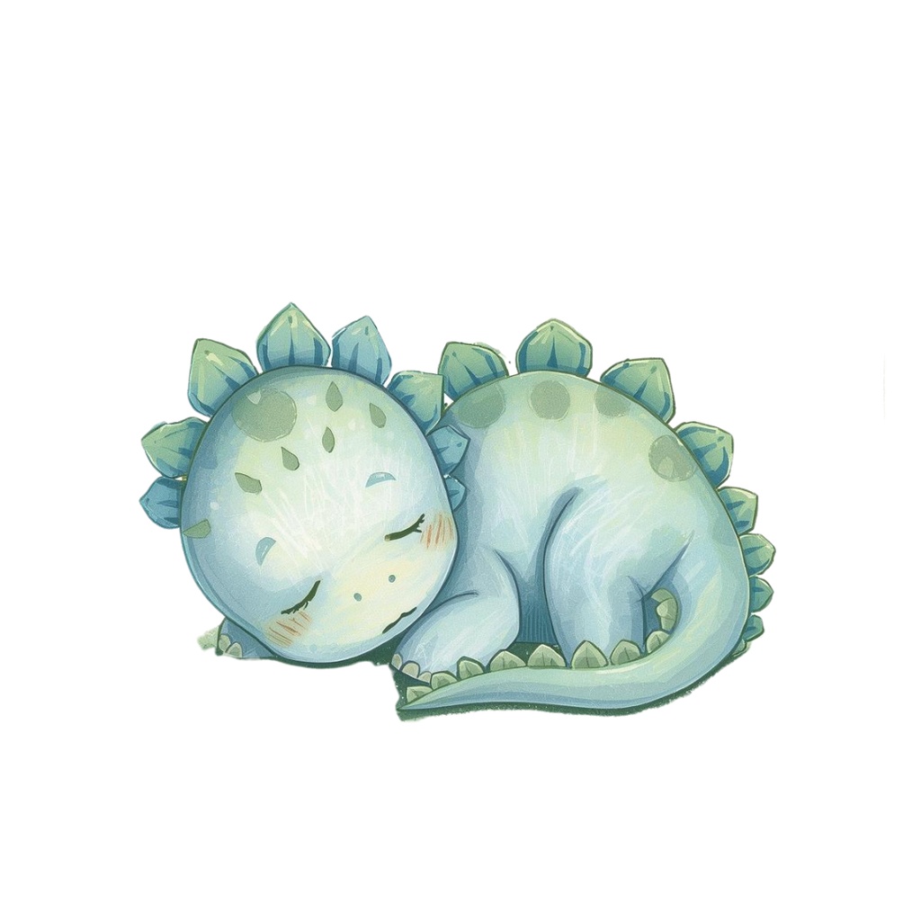 やさしい色鉛筆風 かわいい恐竜ベビーの表情ちがいクリップアートセット(全10種類)|PNG透過素材