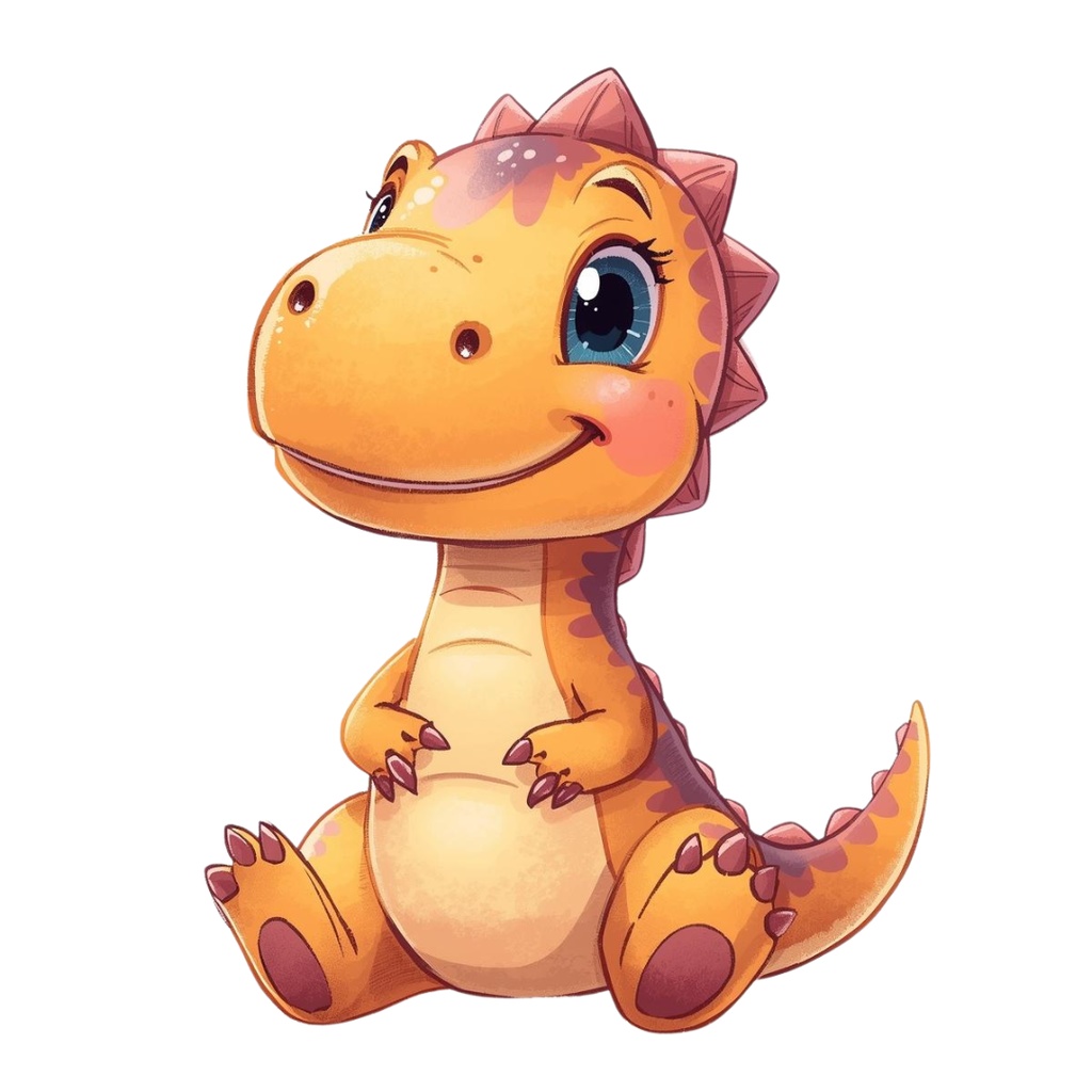 やさしい色鉛筆風 かわいい恐竜ベビーの表情ちがいクリップアートセット(全10種類)|PNG透過素材