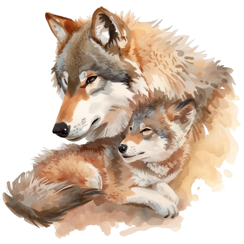 色んな表情のオオカミのクリップアートセット(全30種類)|PNG透過素材