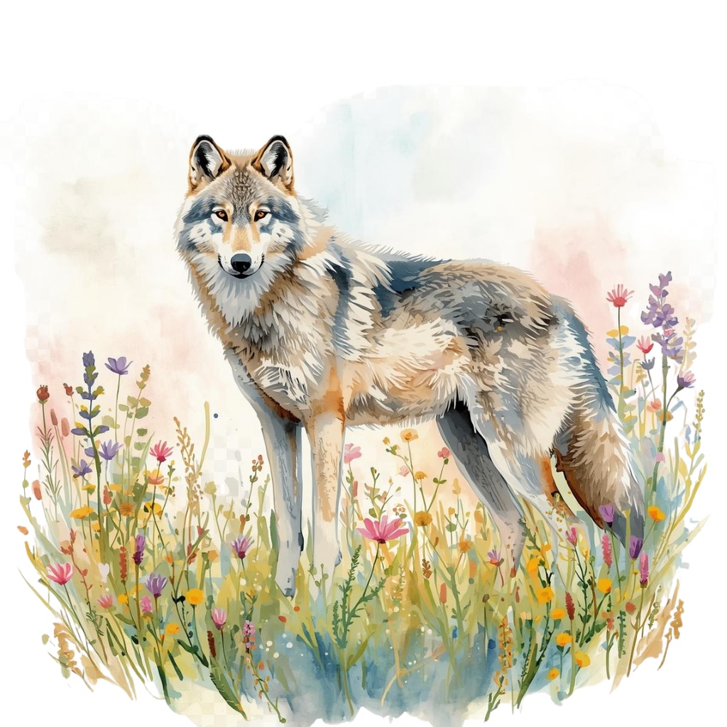 色んな表情のオオカミのクリップアートセット(全30種類)|PNG透過素材