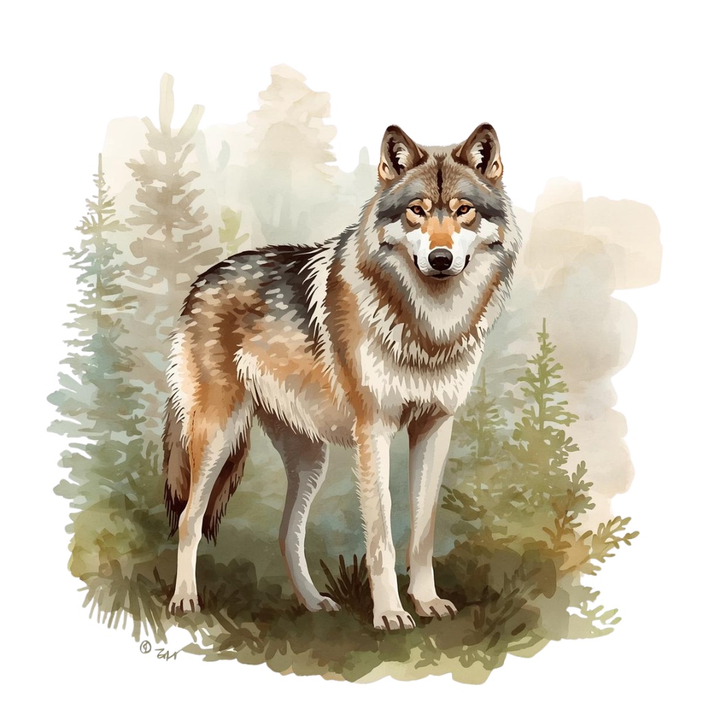 色んな表情のオオカミのクリップアートセット(全30種類)|PNG透過素材