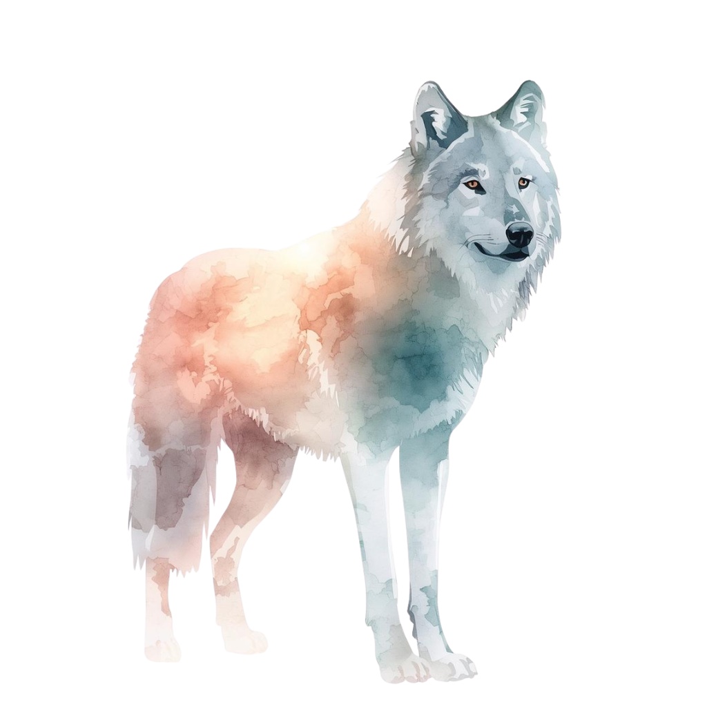 色んな表情のオオカミのクリップアートセット(全30種類)|PNG透過素材