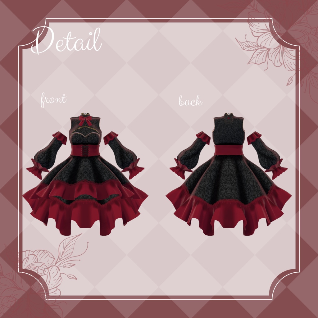 コルセット付スイートハートネックフィッシュテールドレス【萌対応】