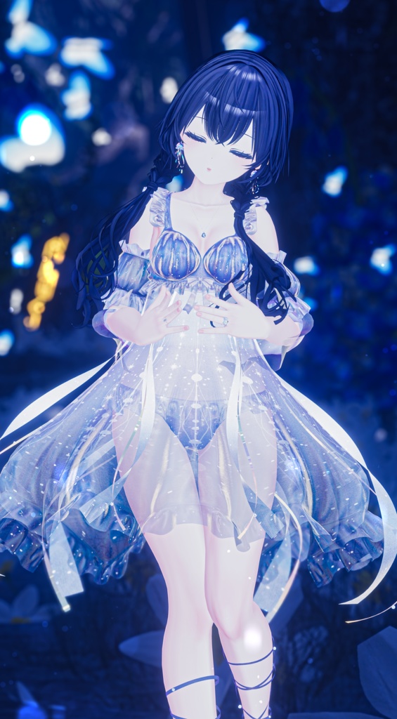 【複数アバター対応】Glowing Marine Jellies