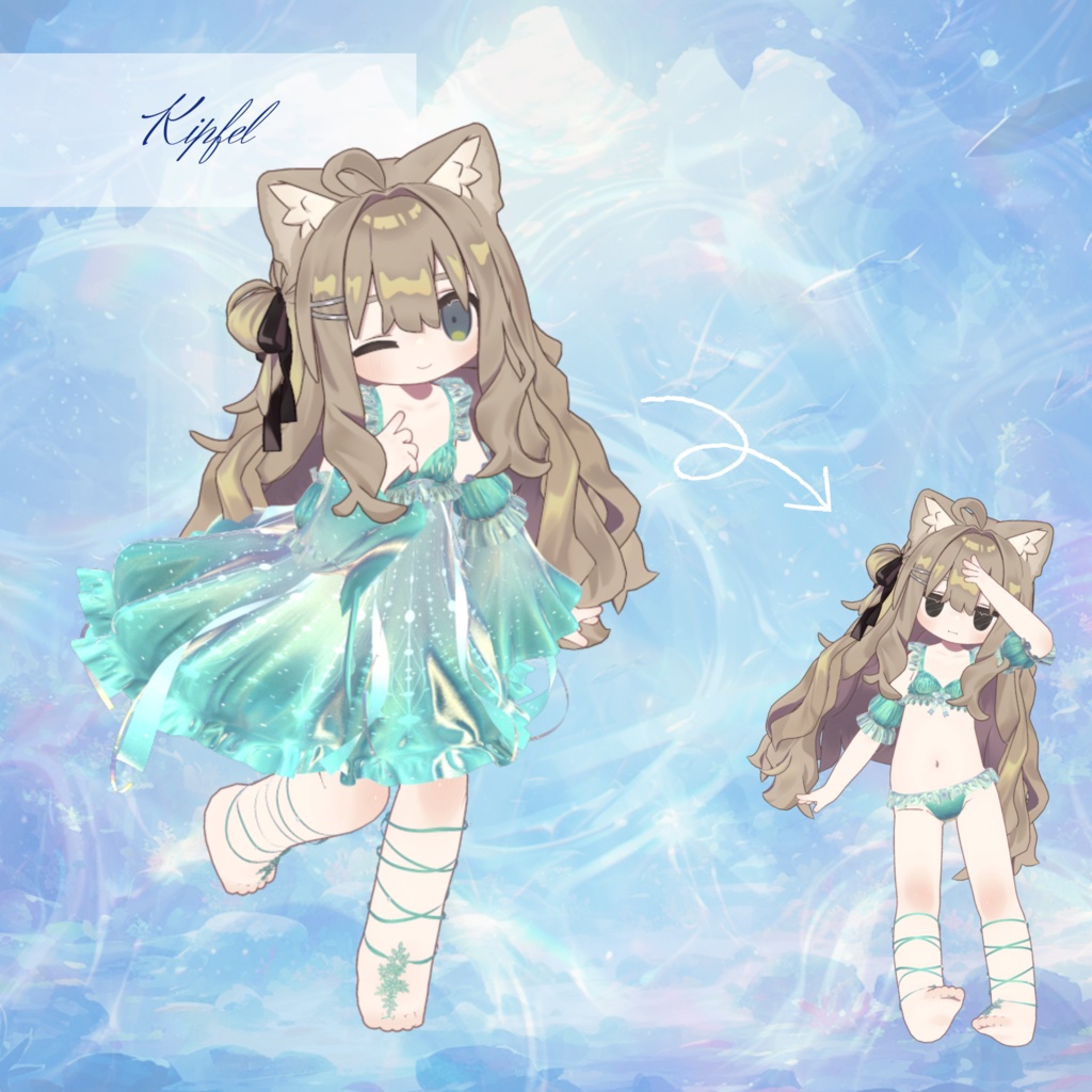 【複数アバター対応】Glowing Marine Jellies