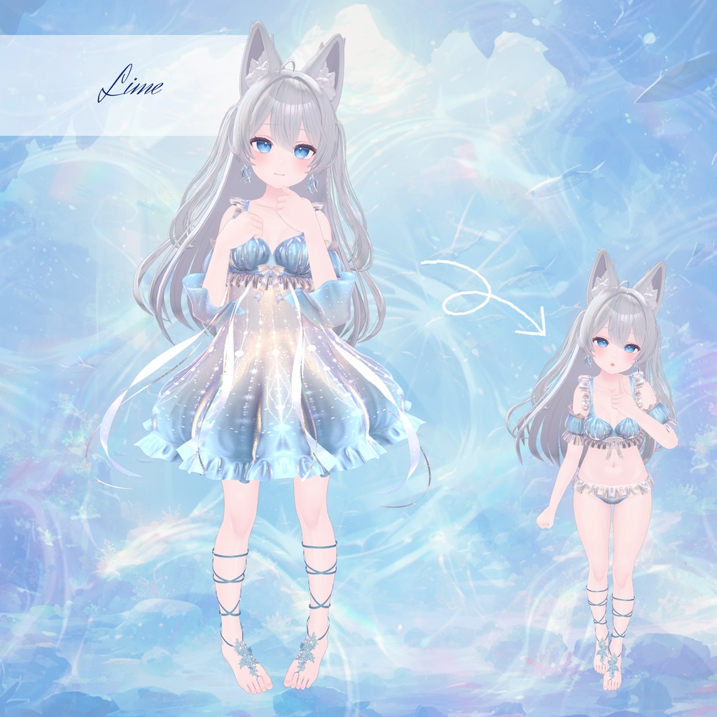 【複数アバター対応】Glowing Marine Jellies