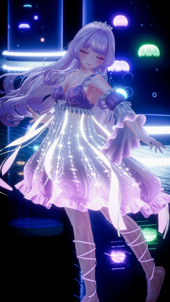 【複数アバター対応】Glowing Marine Jellies