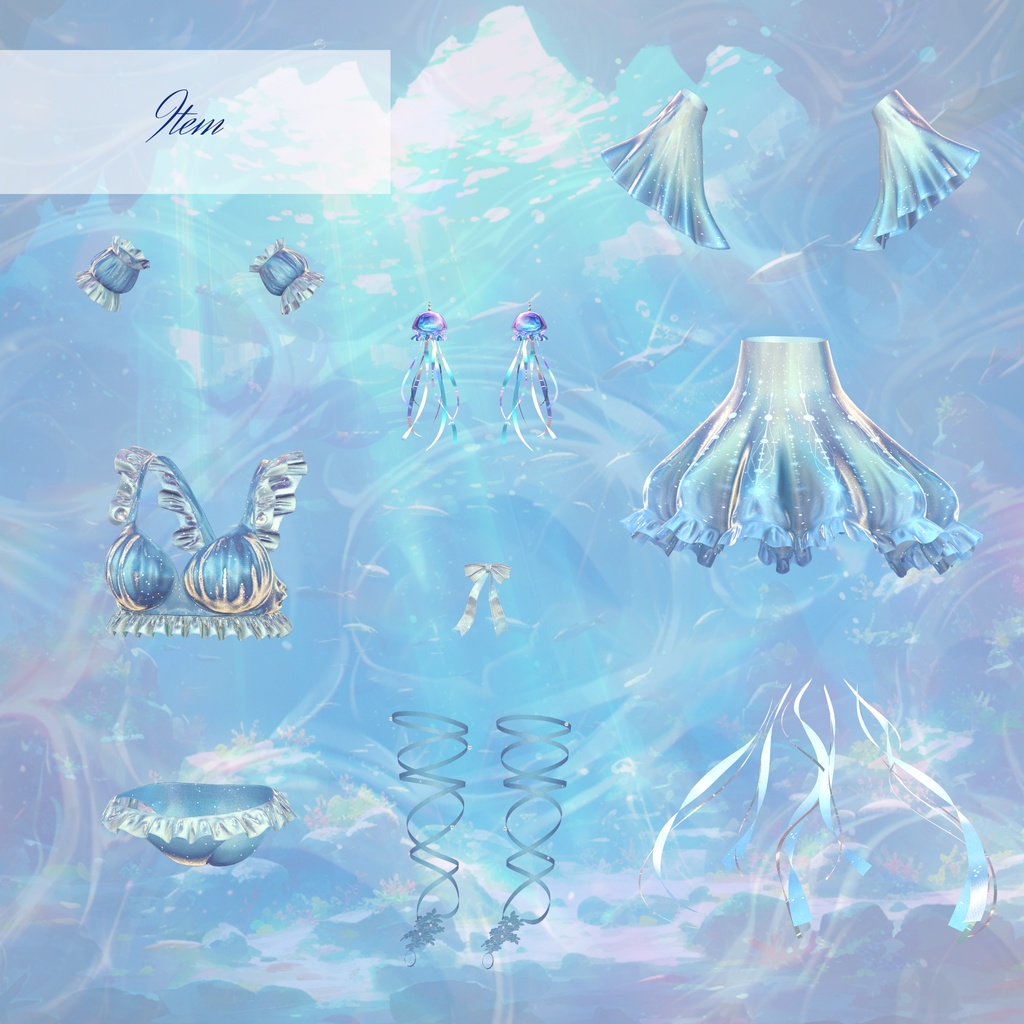 【複数アバター対応】Glowing Marine Jellies