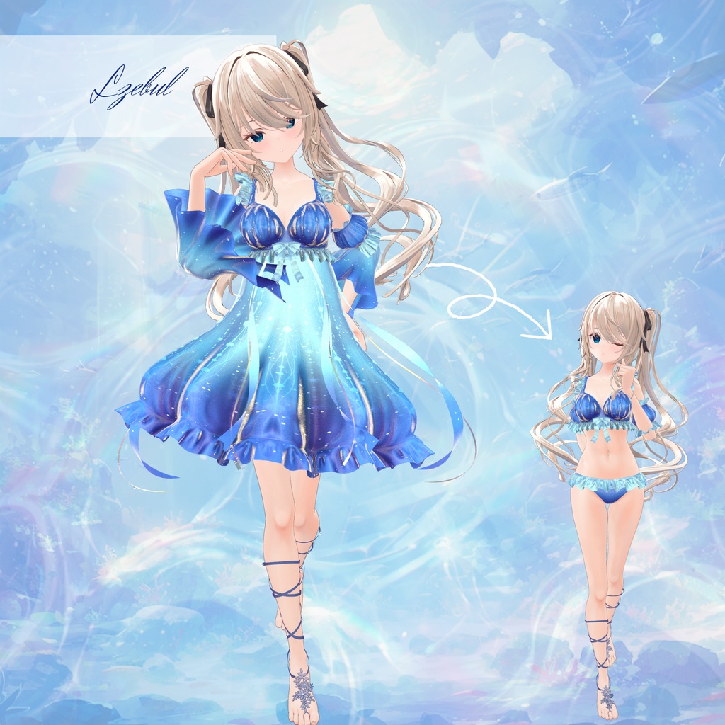 【複数アバター対応】Glowing Marine Jellies