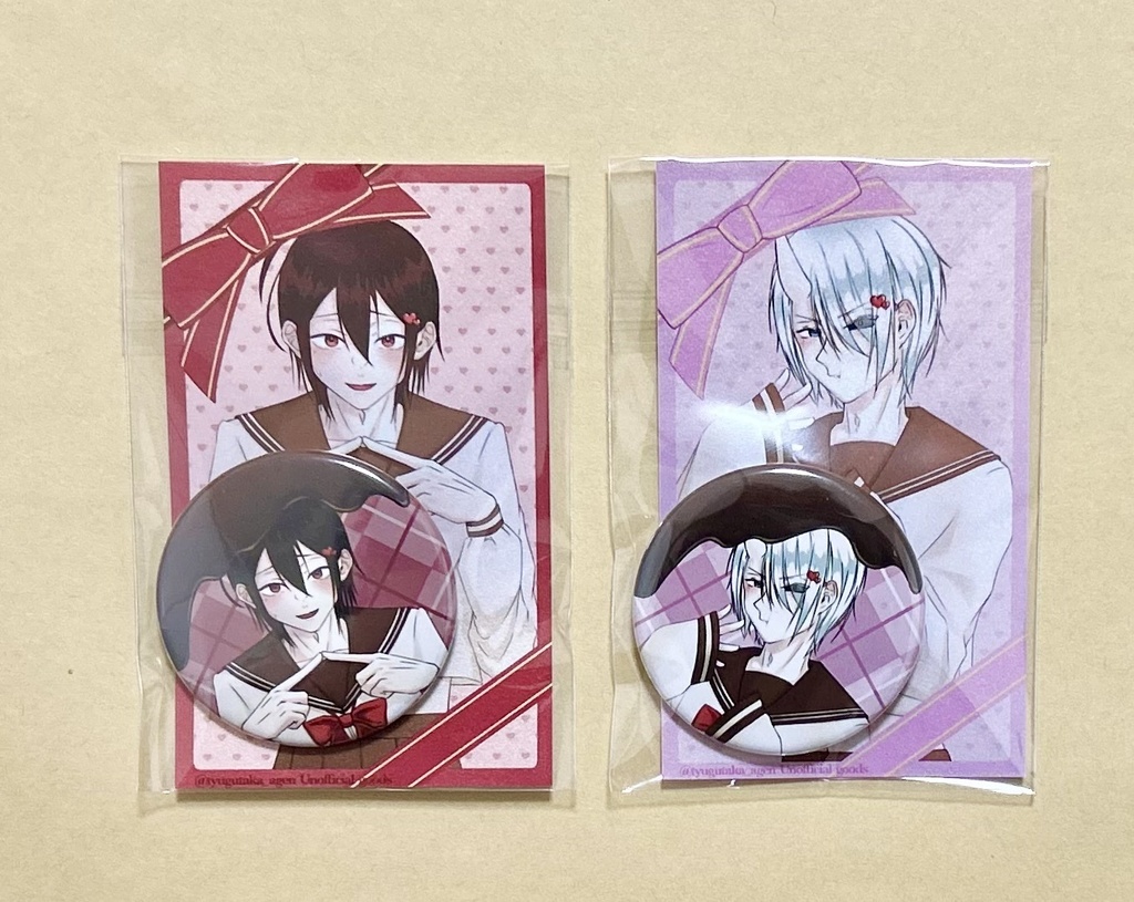 ミニ缶バ＆カード セット