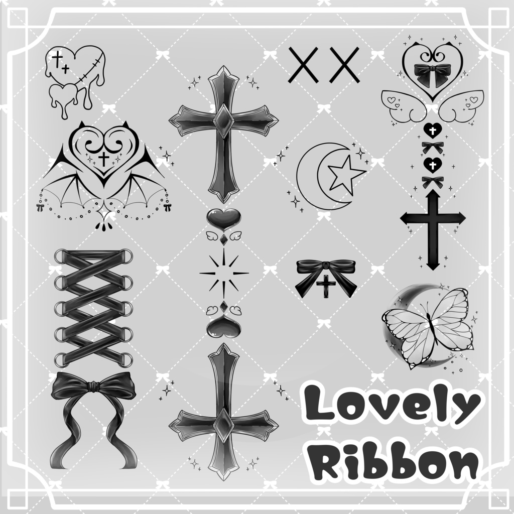 【✨24時間限定free✨】Lovely Ribbon タトゥーテクスチャ