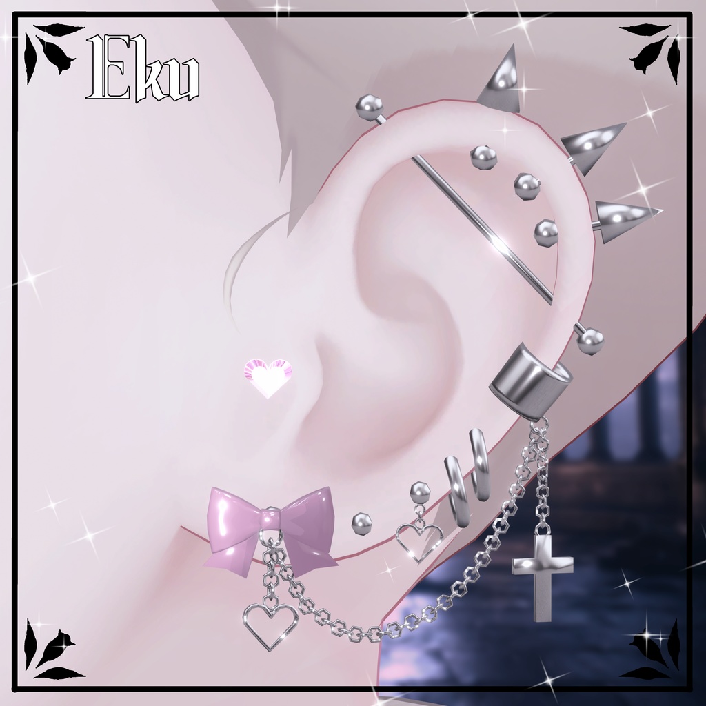 【15アバター対応】♡CroixHeart♡ ピアスセット