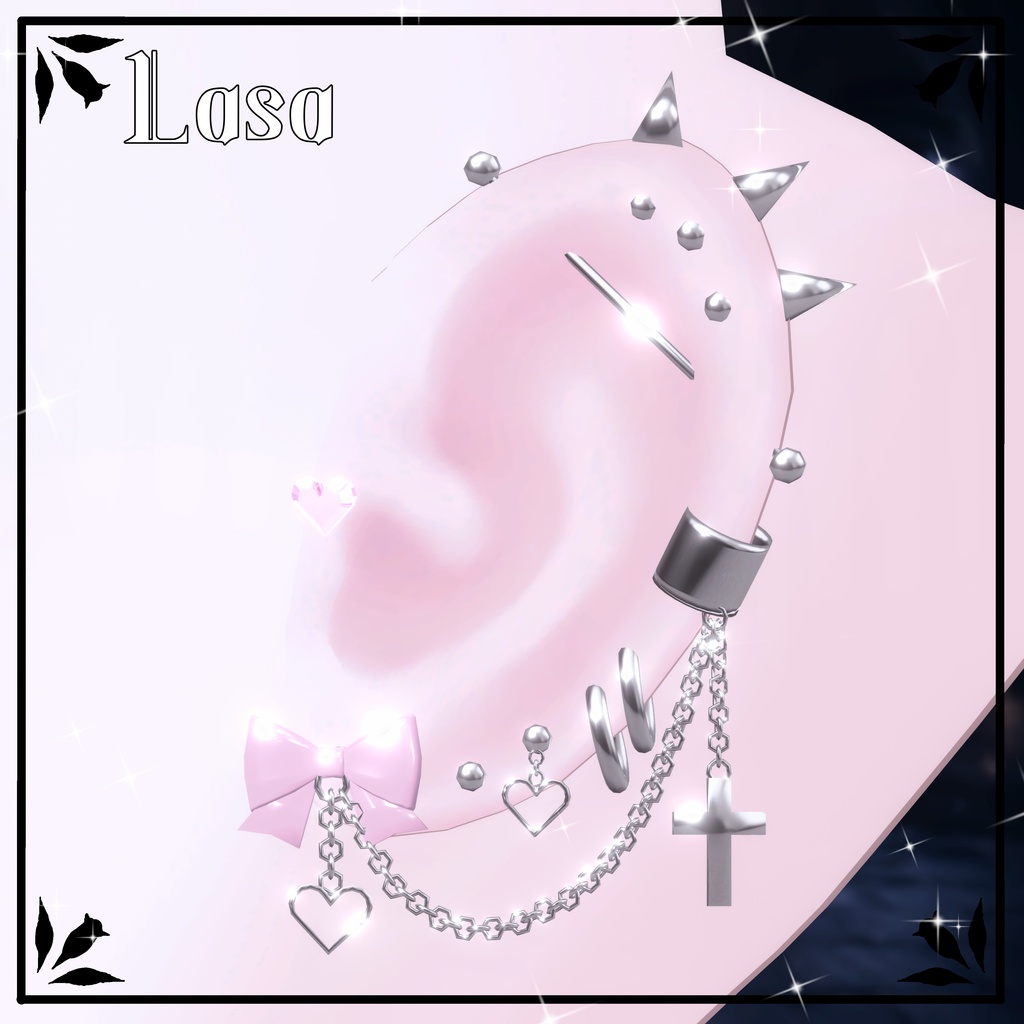ラサちゃん対応追加✨【20アバター対応】♡CroixHeart♡ ピアスセット