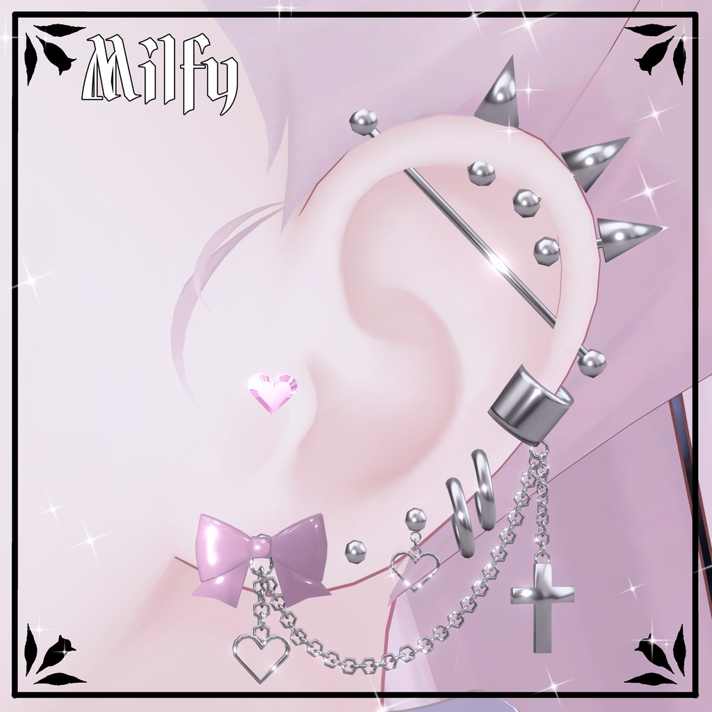 【15アバター対応】♡CroixHeart♡ ピアスセット