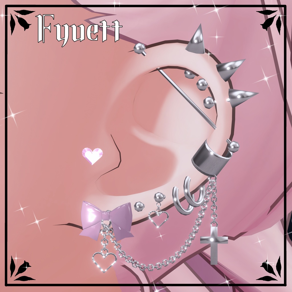 【15アバター対応】♡CroixHeart♡ ピアスセット