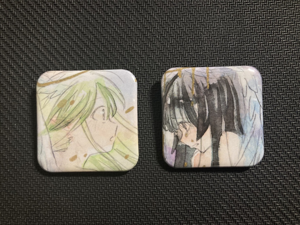 白黒天使ちゃんミニ缶バッジ(丸、スクエア)