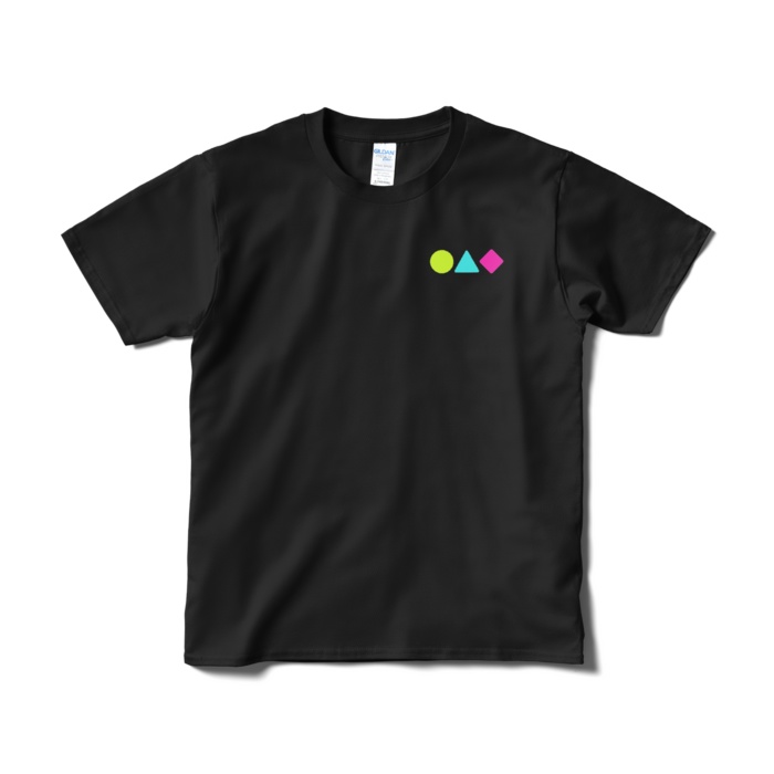 00課 ●▲◆Tシャツ(ホワイト/ブラック)