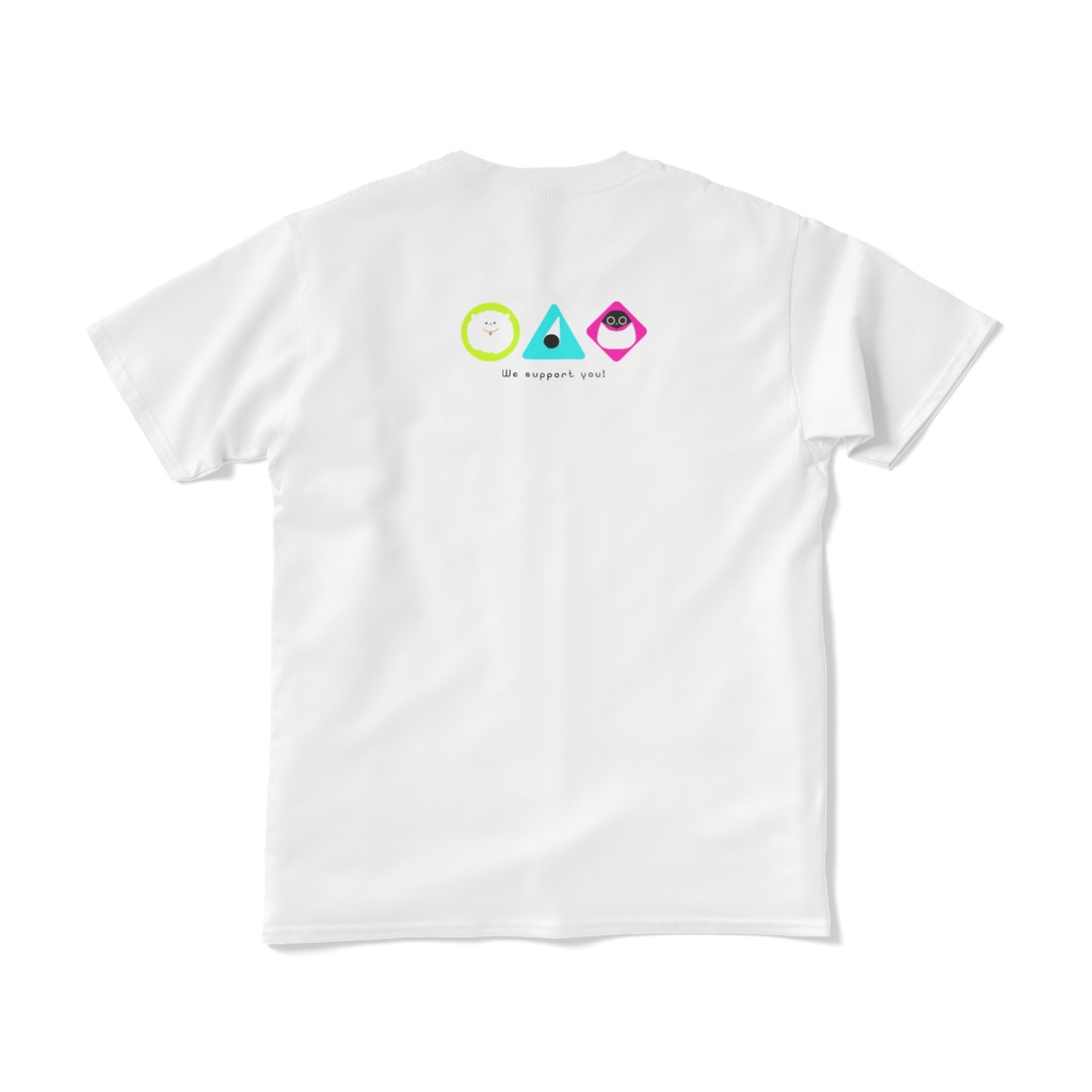 00課 ●▲◆Tシャツ(ホワイト/ブラック)