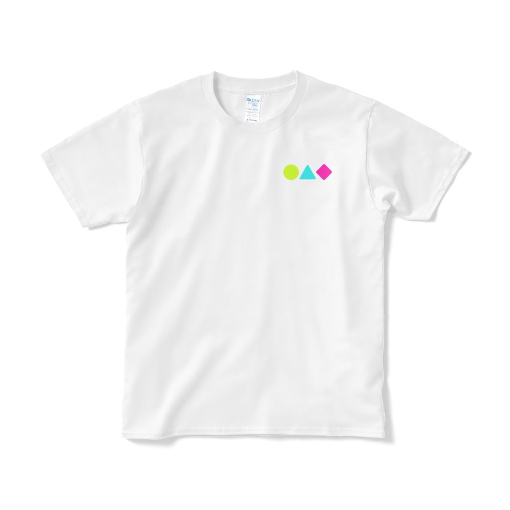 00課 ●▲◆Tシャツ(ホワイト/ブラック)