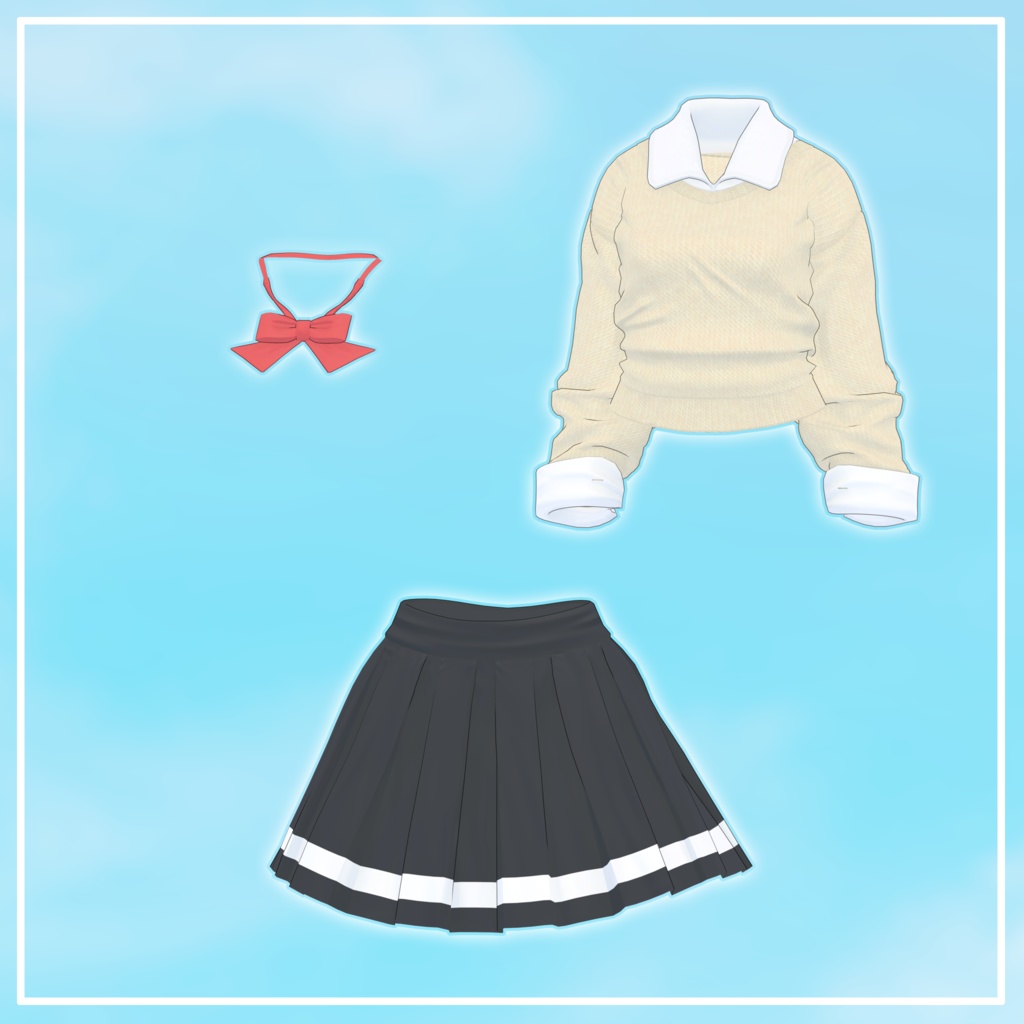 【3アバター対応】School Uniform