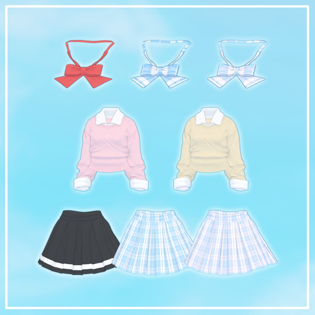 【3アバター対応】School Uniform