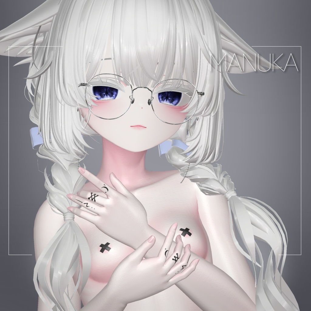 【マヌカ】Chest Stickers and Finger Tattoo Texture