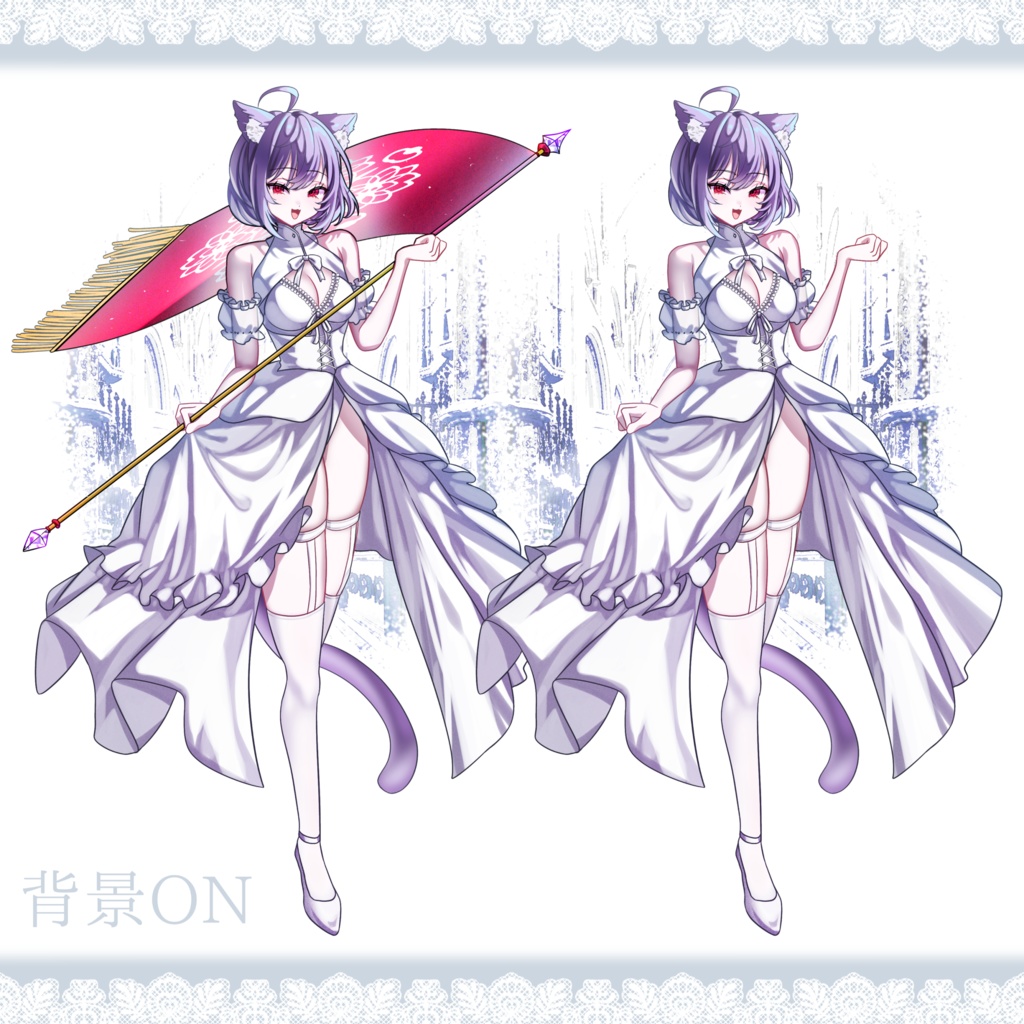 立ち絵素材▼純白の案内ケモ娘