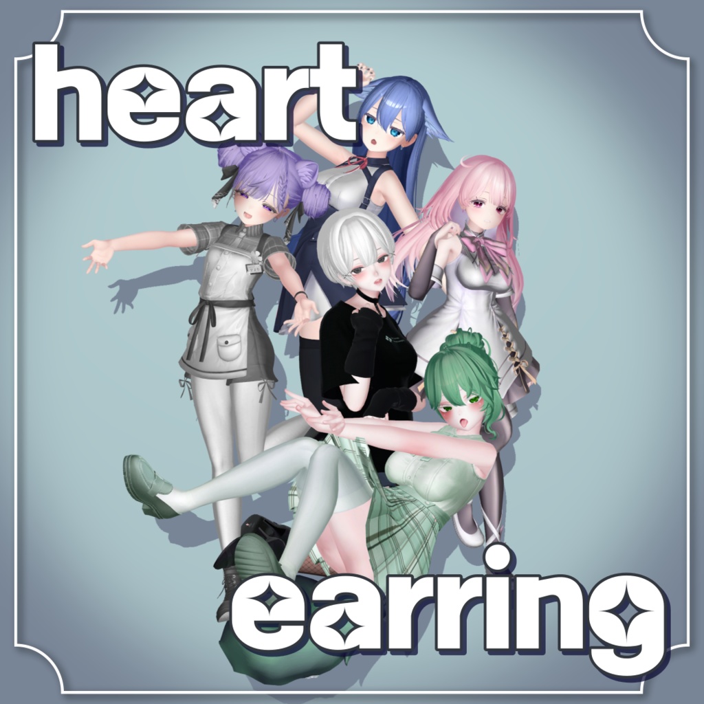[5人] heart earring