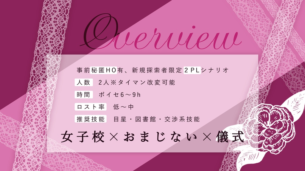 【無料公開中】カメリアのくちづけ【クトゥルフ神話TRPG】