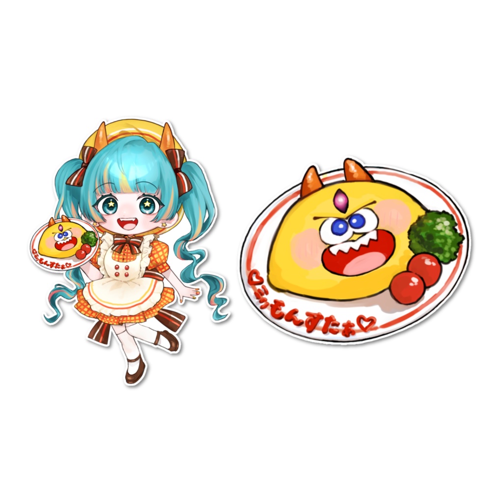 【ステッカー】メイド衣装セット
