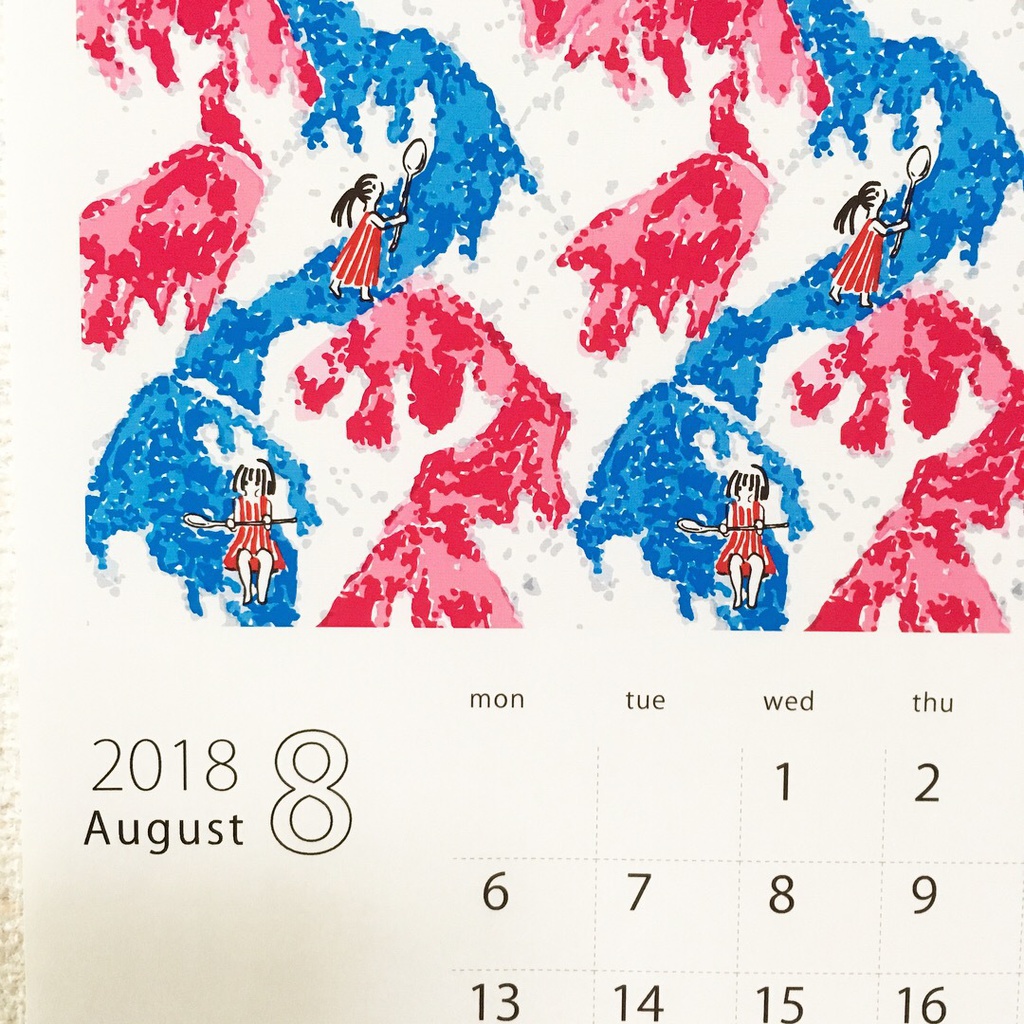 2018年8月分 Chu-coolカレンダー3種セット(おまけのパターンペーパー付き)