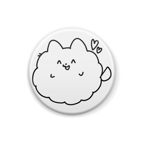 しろぽめ。画伯缶バッチ（ちゅき）