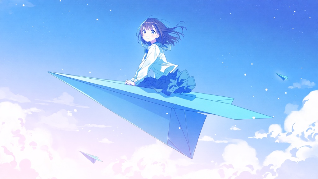 【フリーBGM】青い紙ヒコーキ