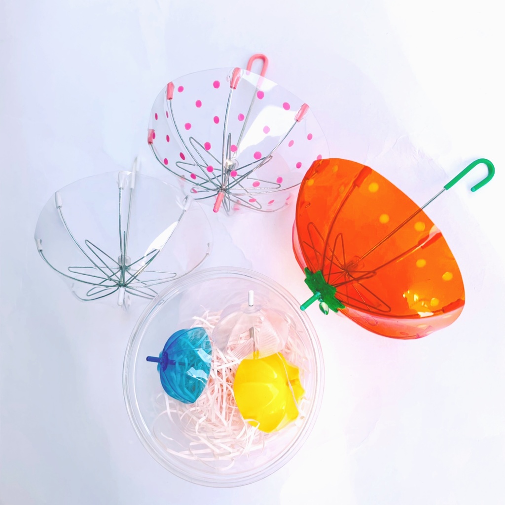 ミニ傘Sサイズ(みかん、ドット、クリア)＋プチ傘３点