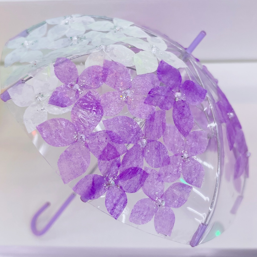 紫陽花傘(M) 紫×白