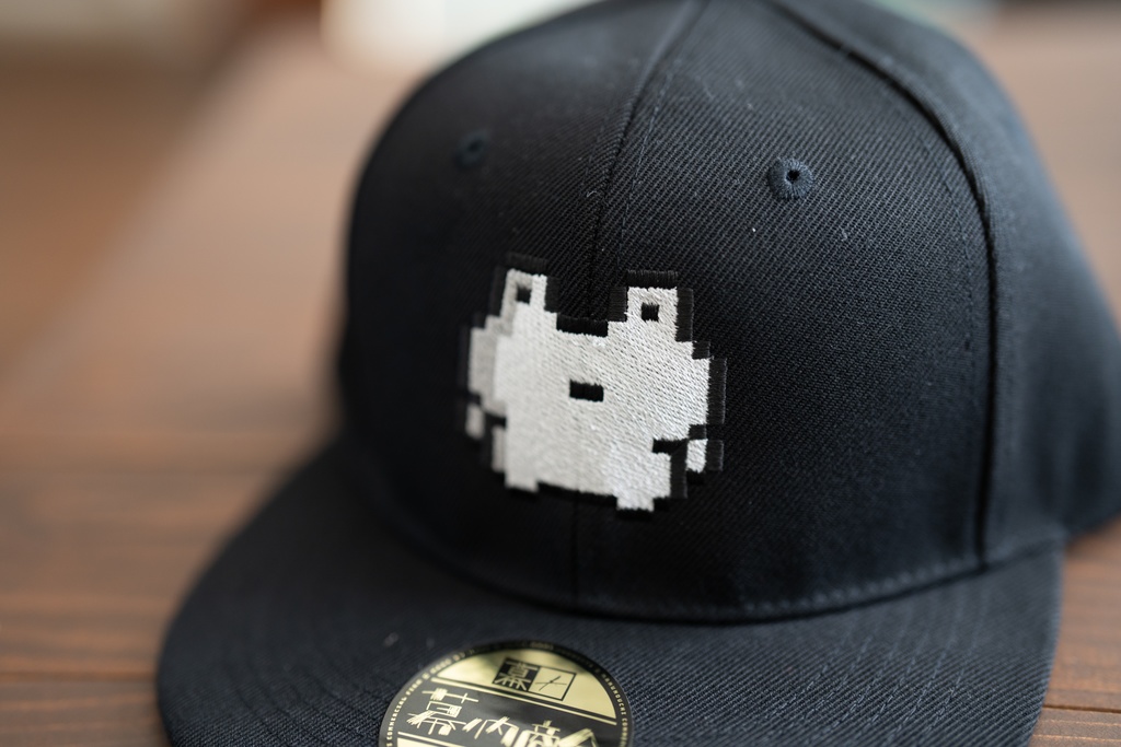 8bit/ケロ江 スナップバック刺繍キャップ(BK・受注生産/納期7-10日)