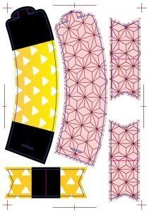 和柄のカップスリーブとピックのスキャンカットカットデータ&SVG2