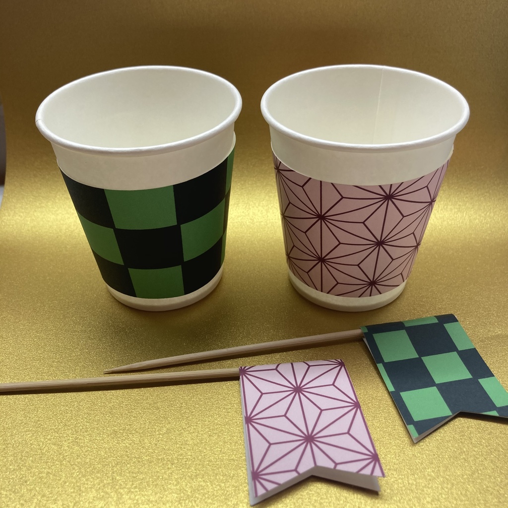 和柄のカップスリーブとピックのスキャンカットカットデータ Svg2 Re Day Craft Booth