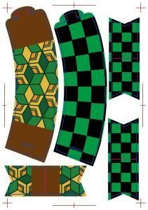 和柄のカップスリーブとピックのスキャンカットカットデータ&SVG1