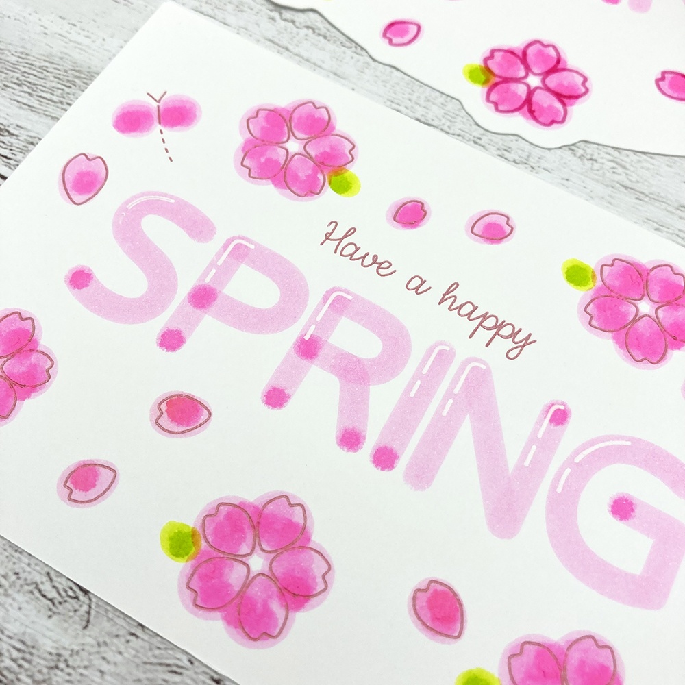 桜のグリーティングカードのドロー&カットデータ