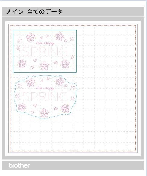 桜のグリーティングカードのドロー&カットデータ